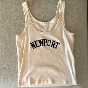 BRANDY MELVILLE Newport White/Cream Tank Top
